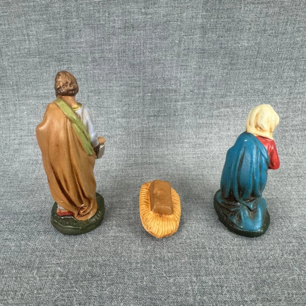 Vintage Made in Germany Nativity Set 11 Piece Plastic Christmas Manger Figures